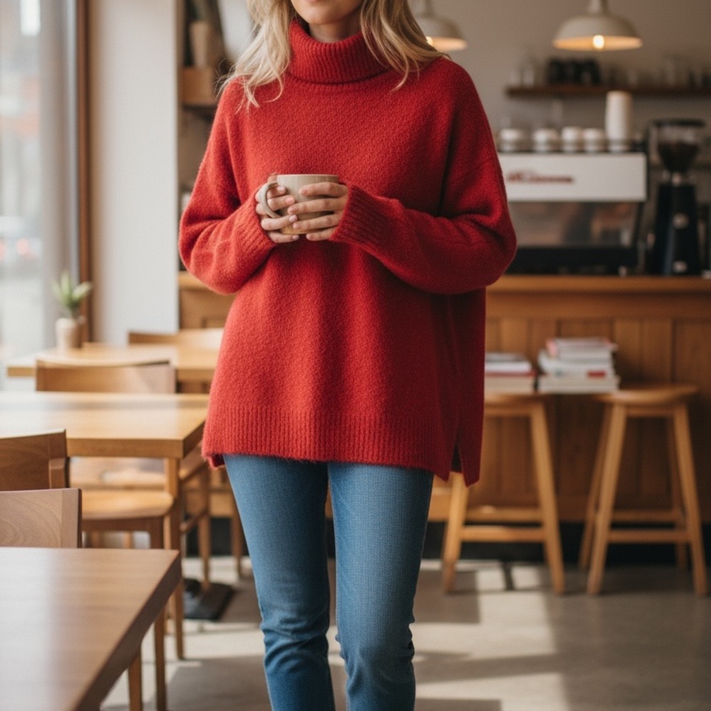 Something Navy Turtleneck Sweater Women's Size M